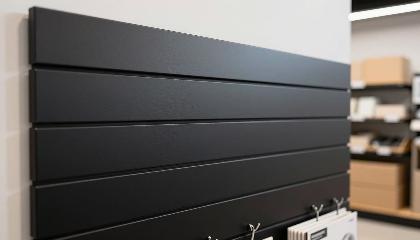 black slatwall panel