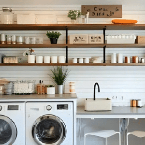 Multiple Slatwall panel finishes